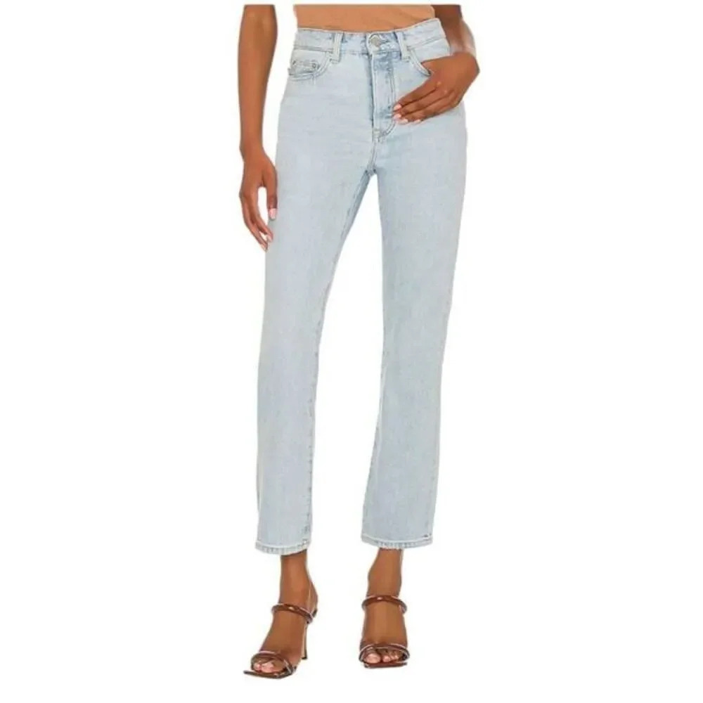 Nwot Lovers + Friends Reece High Waist Straight Leg Jeans In Palms Sz 29